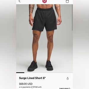 Lululemon Mens Surge Lined Shorts